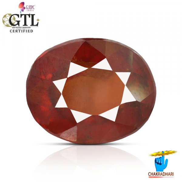 Image of 06.16 Carat Garnet Gemstone With Ring Or Pendant – गोमेद रत्न