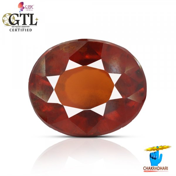 Image of 07.34 Carat Garnet Gemstone With Ring Or Pendant – गोमेद रत्न