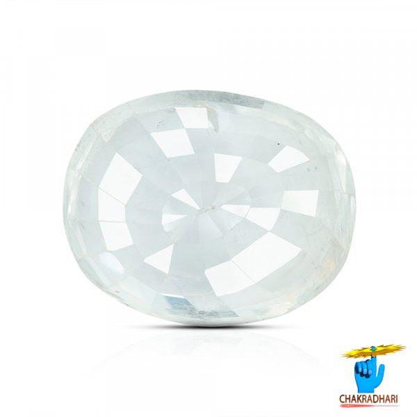 Image of 06.02 Carats Natural White Sapphire Gemstone With Ring or Pendant - प्राकर्तिक सफ़ेद पुखराज