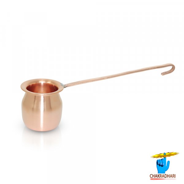 Image of 99.9% Pure Nepaliya Copper Ghanti Lota with Handle - 300ml (520gm) - 99.9% शुद्ध नेपालिया तांबा घंटी लोटा हत्था