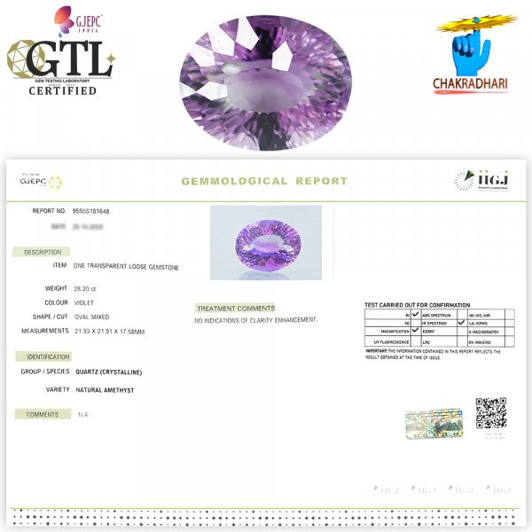 2820 Carats Amethyst Katela Jamuniya Stone With Silver Ring Or Pendant -