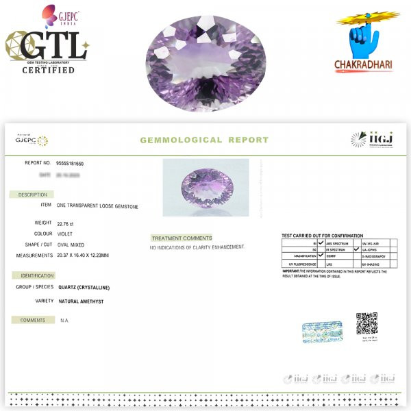 2276 Carats Amethyst Katela Jamuniya Stone With Silver Ring Or Pendant -