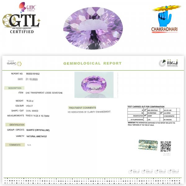1623 Carats Amethyst Katela Jamuniya Stone With Silver Ring Or Pendant -