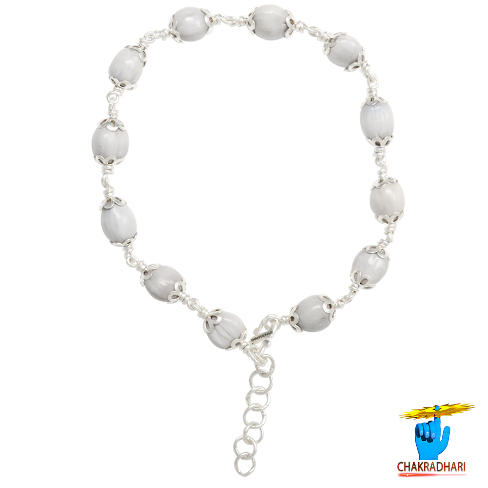 999 Silver Vaijayanti Beads Bracelet For Male And Female -