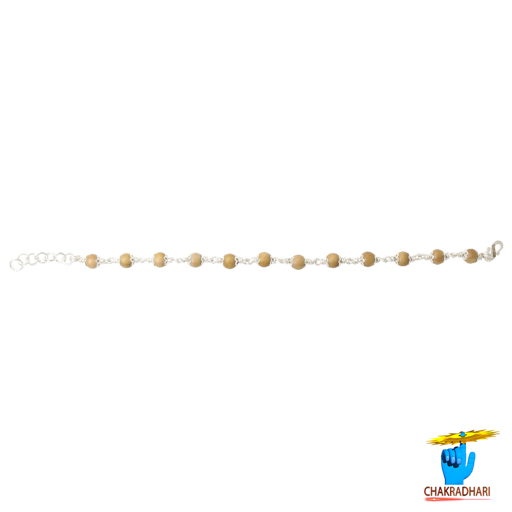 999 Silver Sandalwood Bracelet For Male And Female -
