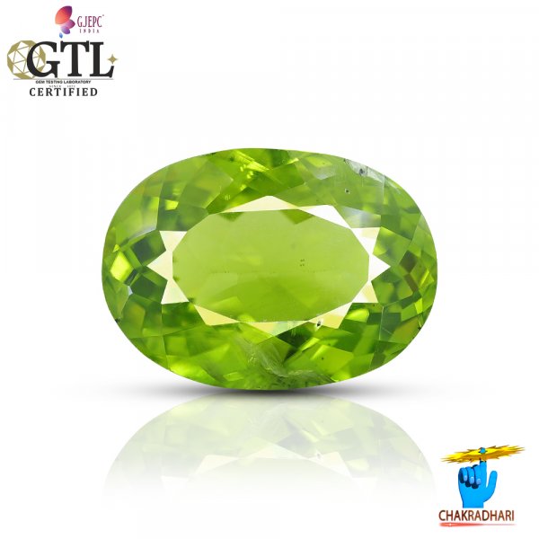 Image of 07.40 Carats Peridot Gemstone With Ring Or Pendant - पुटिका रत्न