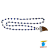 99.9% Pure Silver Lapis Lazuli Tiger Eye Silver Pendant Mala -  99.9% शुद्ध चाँदी में लाजवर्त चाँदी माला संग लाजवर्त मोती वे चीति लटकन