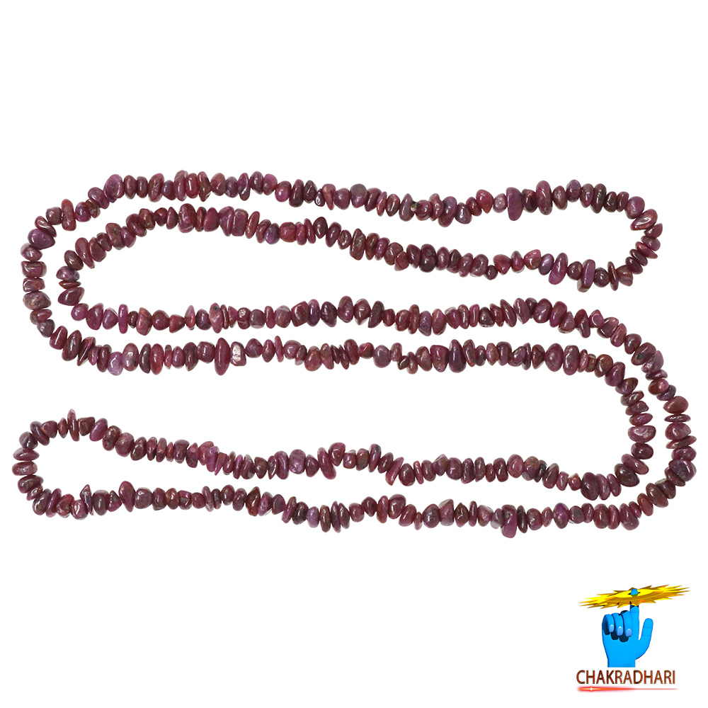 Ruby Chips Mala Wearing Mala -