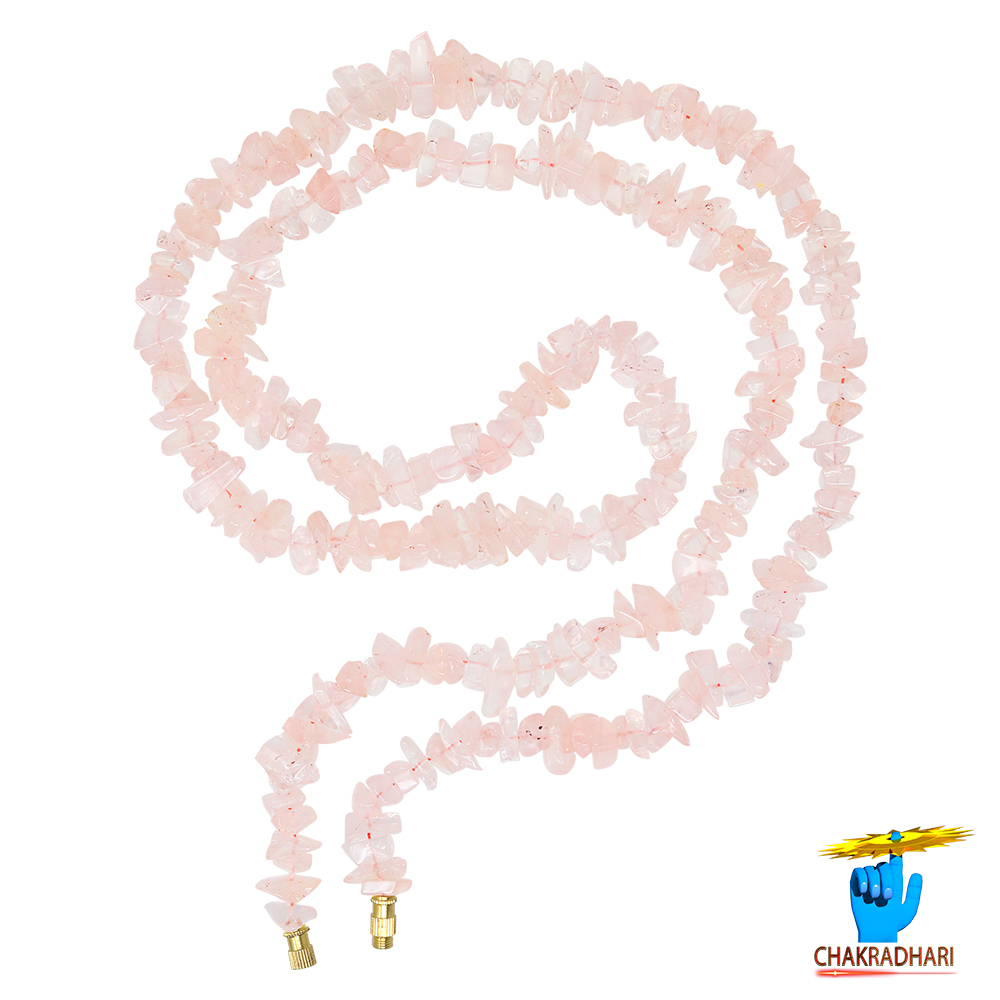 Rose Quartz Chips Wearing Mala -