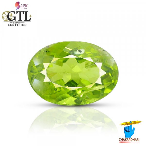 Image of 06.68 Carats Peridot Gemstone With Ring Or Pendant - पुटिका रत्न