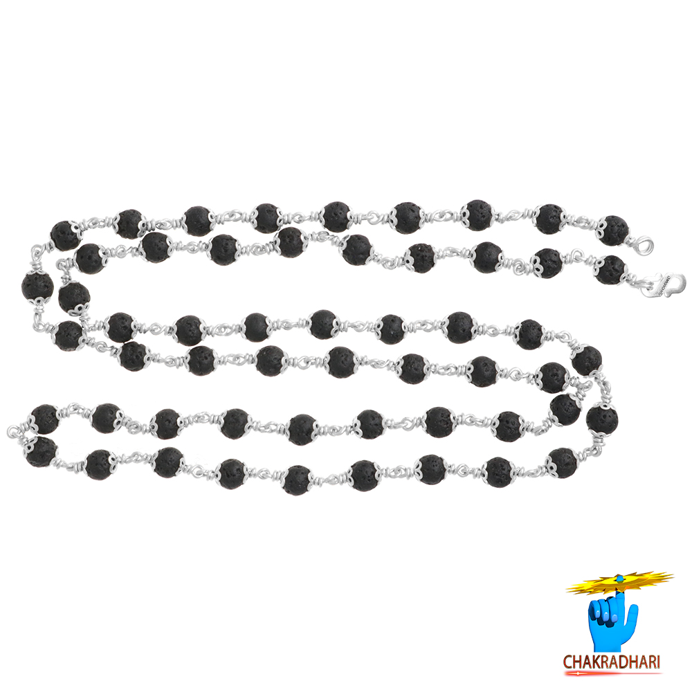 999 Pure Silver Lawa Wearing Mala 6mm 541 Beads - 999 541