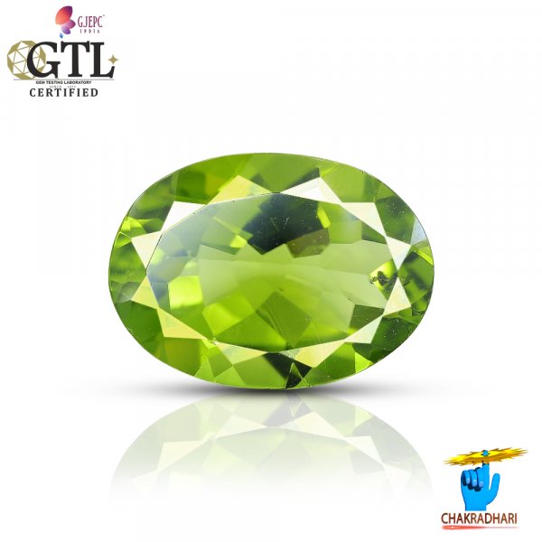 Image of 06.10 Carats Peridot Gemstone With Ring Or Pendant - पुटिका रत्न
