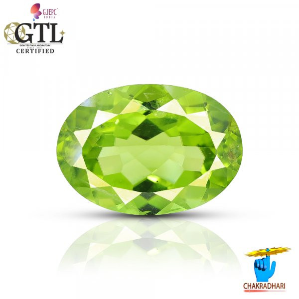 Image of 06.38 Carats Peridot Gemstone With Ring Or Pendant - पुटिका रत्न
