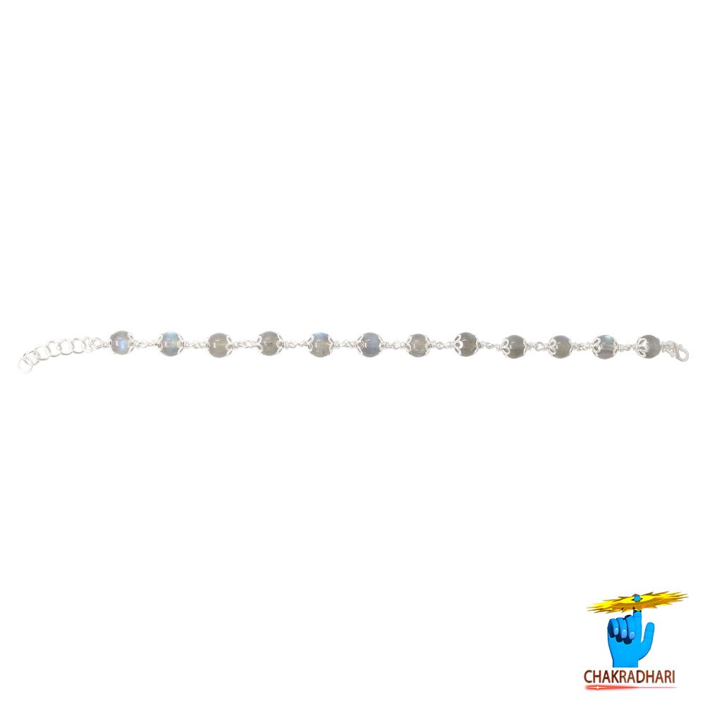 999 Silver Labradorite Bracelet For Male And Female -