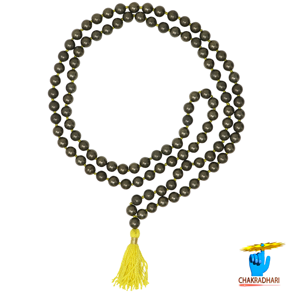 Golden Pyrite Mala 108 Plus 1 Beads - for Jaap or Wearing 8mm or 6mm