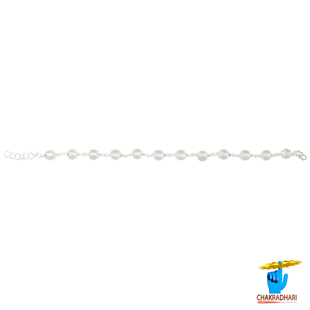 999 Silver Clear Crystal Bracelet For Male And Female -
