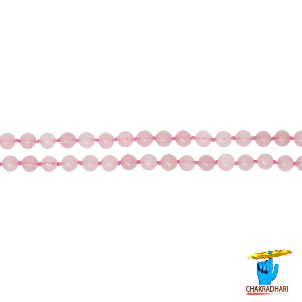 Rose Quartz Mala 108 Plus 1 Beads for Jaap or Wearing 8mm or 6mm