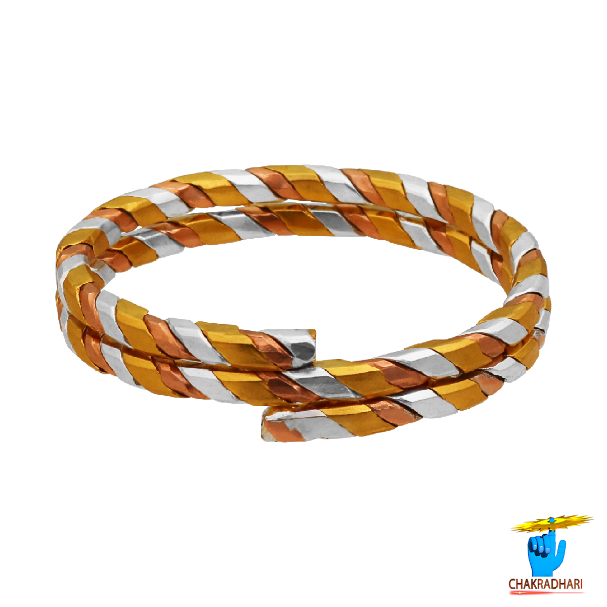 3 Metal Bangle With 999 Purity Gold-70gmSilver-41gmCopper-38gm
