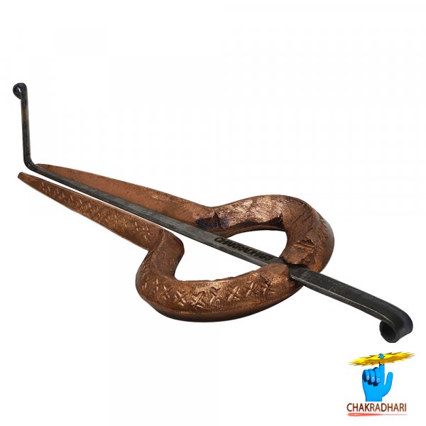 Image of Copper Morchang with Peacock Feather Design - मोर पंख वाला तांबे का मोरचंग