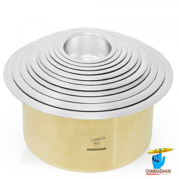 Image of Ritika Brass Bhagoni (Set of 11 Pcs) - रितिका पीतल भगौनी (11 पीस का सेट)