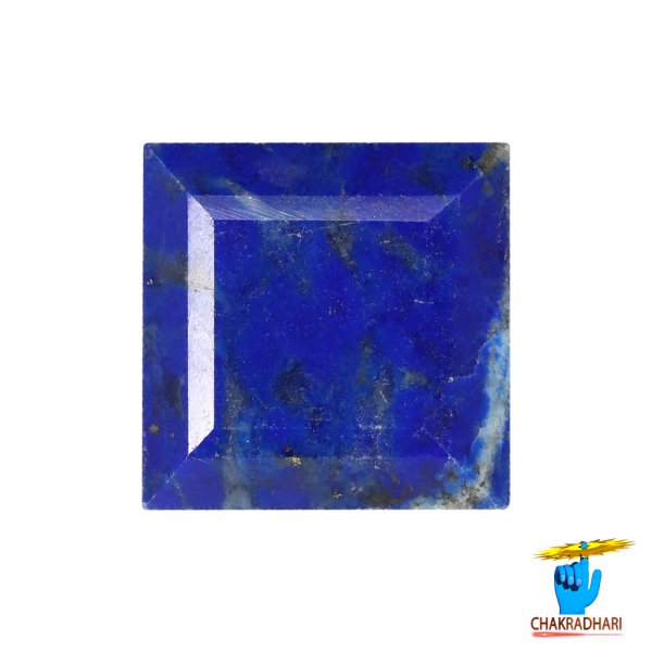 Image of 11 Carats Square Lapis Lazuli Gemstone With Silver Ring Or Pendant –  वर्ग लाजवर्त रत्न