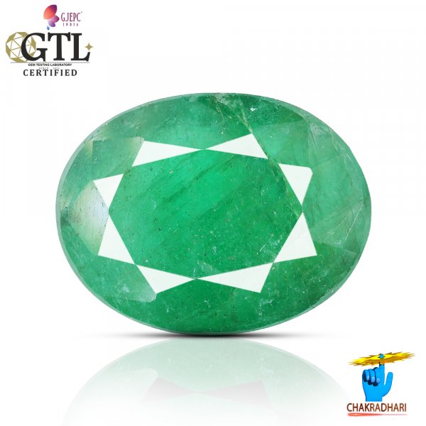 Image of 05.07 Carats Emerald Gemstone With Ring Or Pendant – पन्ना रत्न
