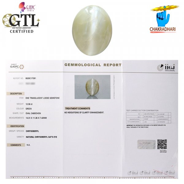 1256 Carats Original Chrysoberyl Cat Eye Stone With Ring Or Pendant -   