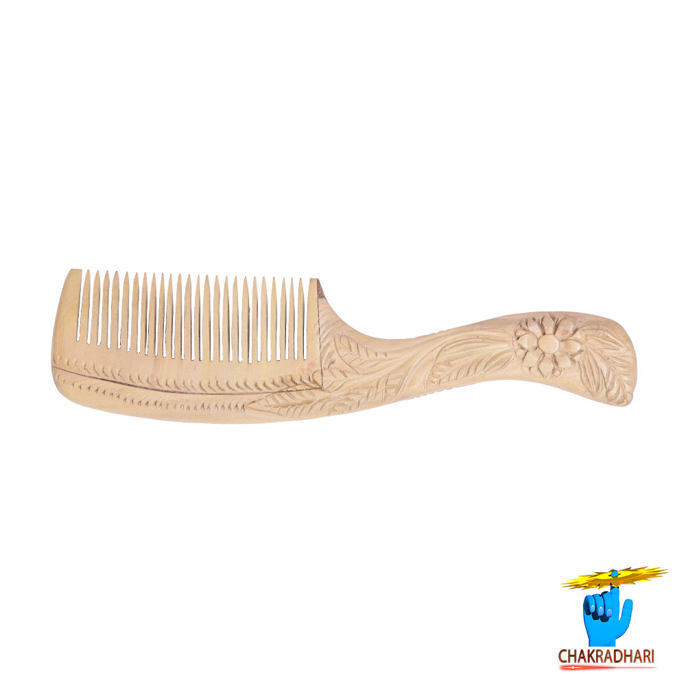 Floral Leaf Sandalwood Comb