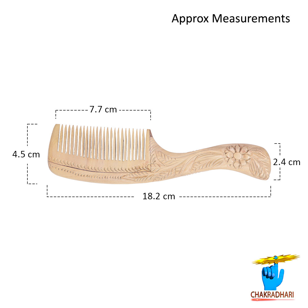 Floral Leaf Sandalwood Comb