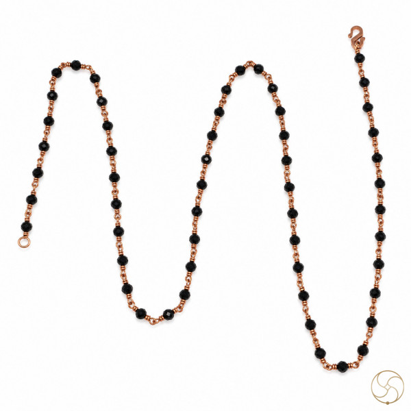 Image of 99.9% Pure Copper Wire Black Spinel Mala for Male or Female