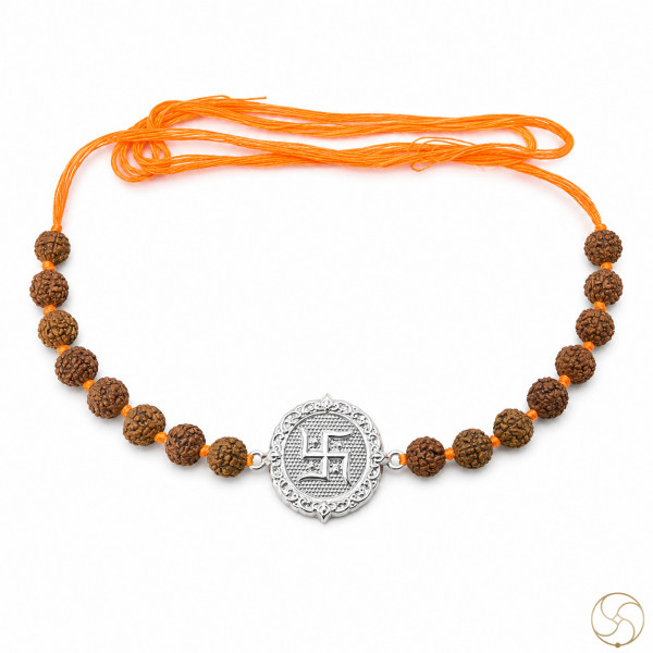 Image of 99.9% Silver Swastik Rakhi