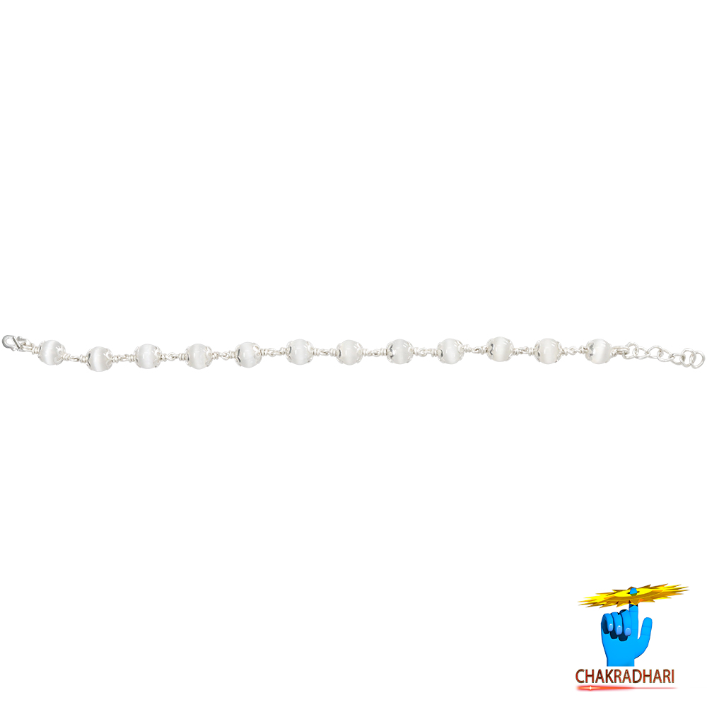 999 Silver Selenite Bracelet For Male And Female -