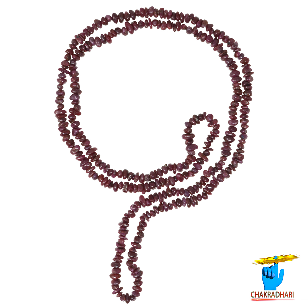 Ruby Chips Mala Wearing Mala -
