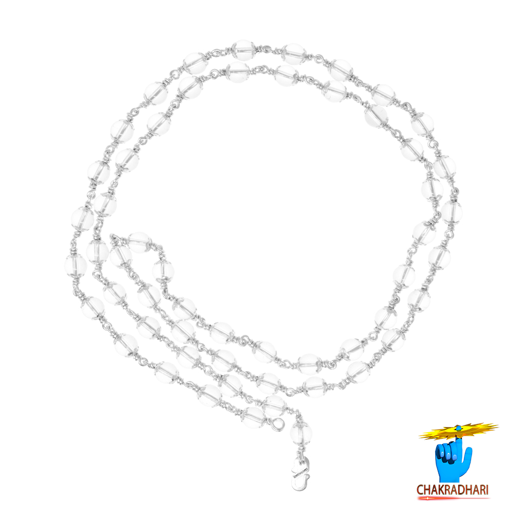 999 Pure Silver Sphatik Mala In Silver 6mm 54 Plus 1 Beads 999 6mm