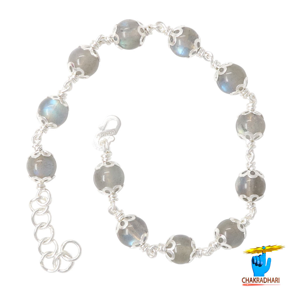 999 Silver Labradorite Bracelet For Male And Female -