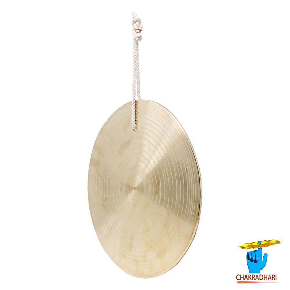 Phool Bronze Big Size Round Jhalar Bell With Wooden Hammer -