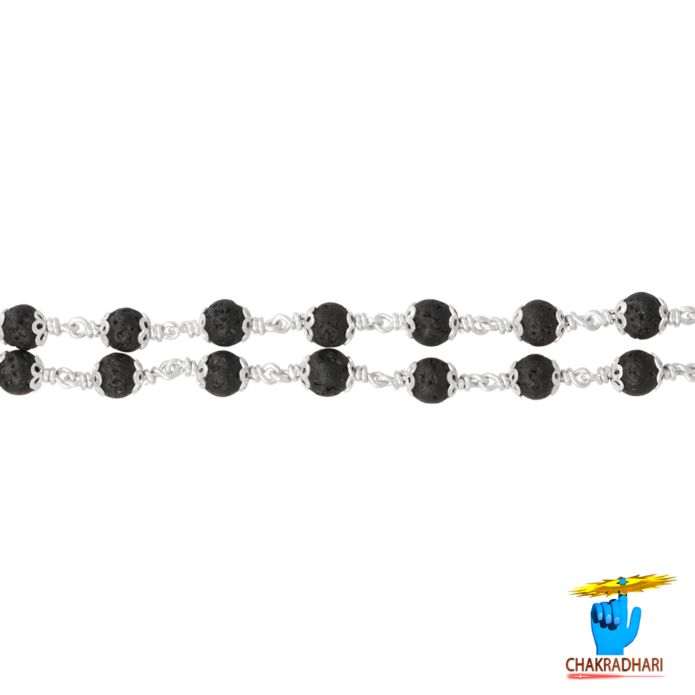 999 Pure Silver Lawa Wearing Mala 6mm 541 Beads - 999 541