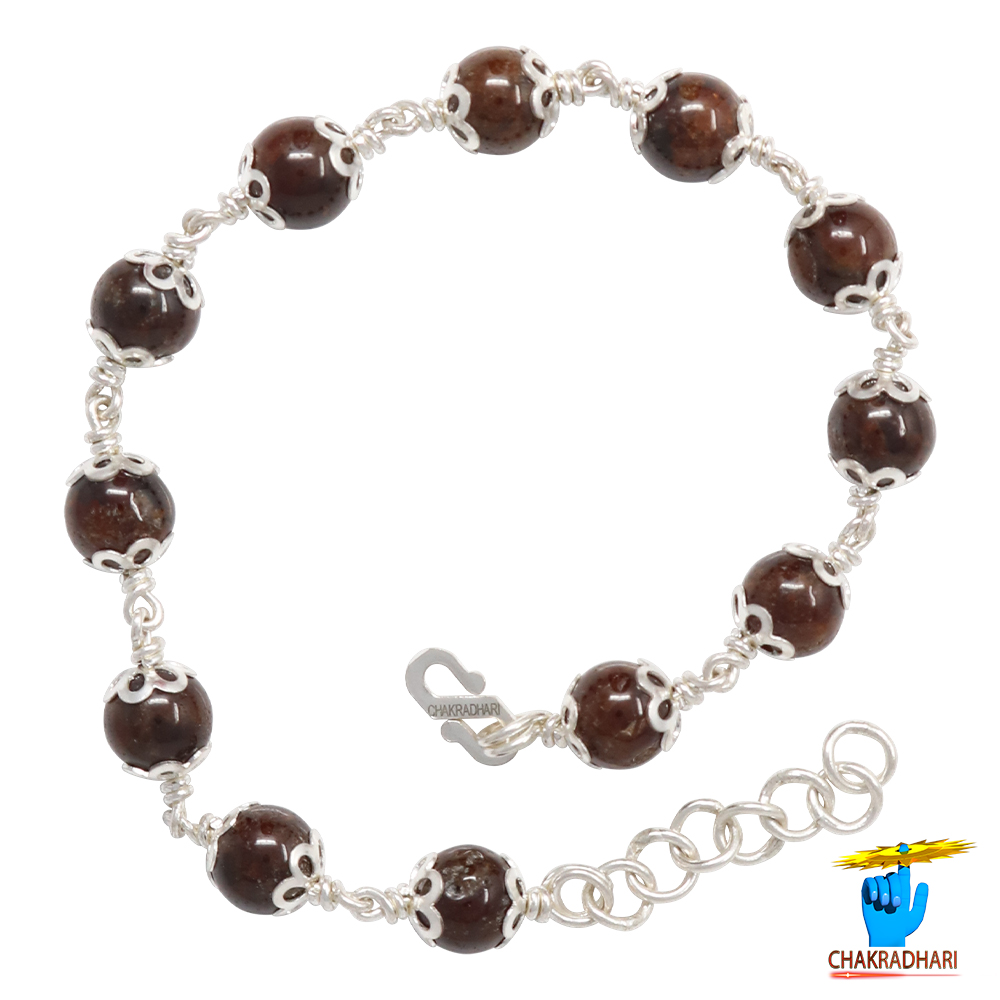 999 Silver Hessonite Bracelet For Male And Female -