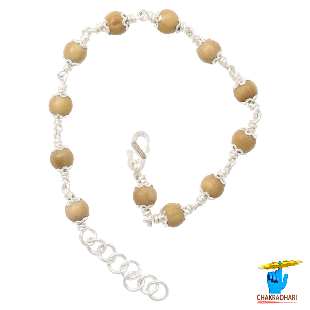 999 Silver Sandalwood Bracelet For Male And Female -