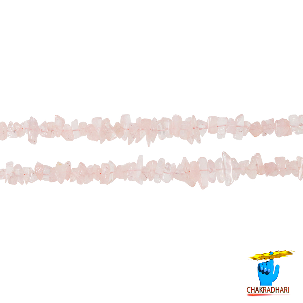 Rose Quartz Chips Wearing Mala -