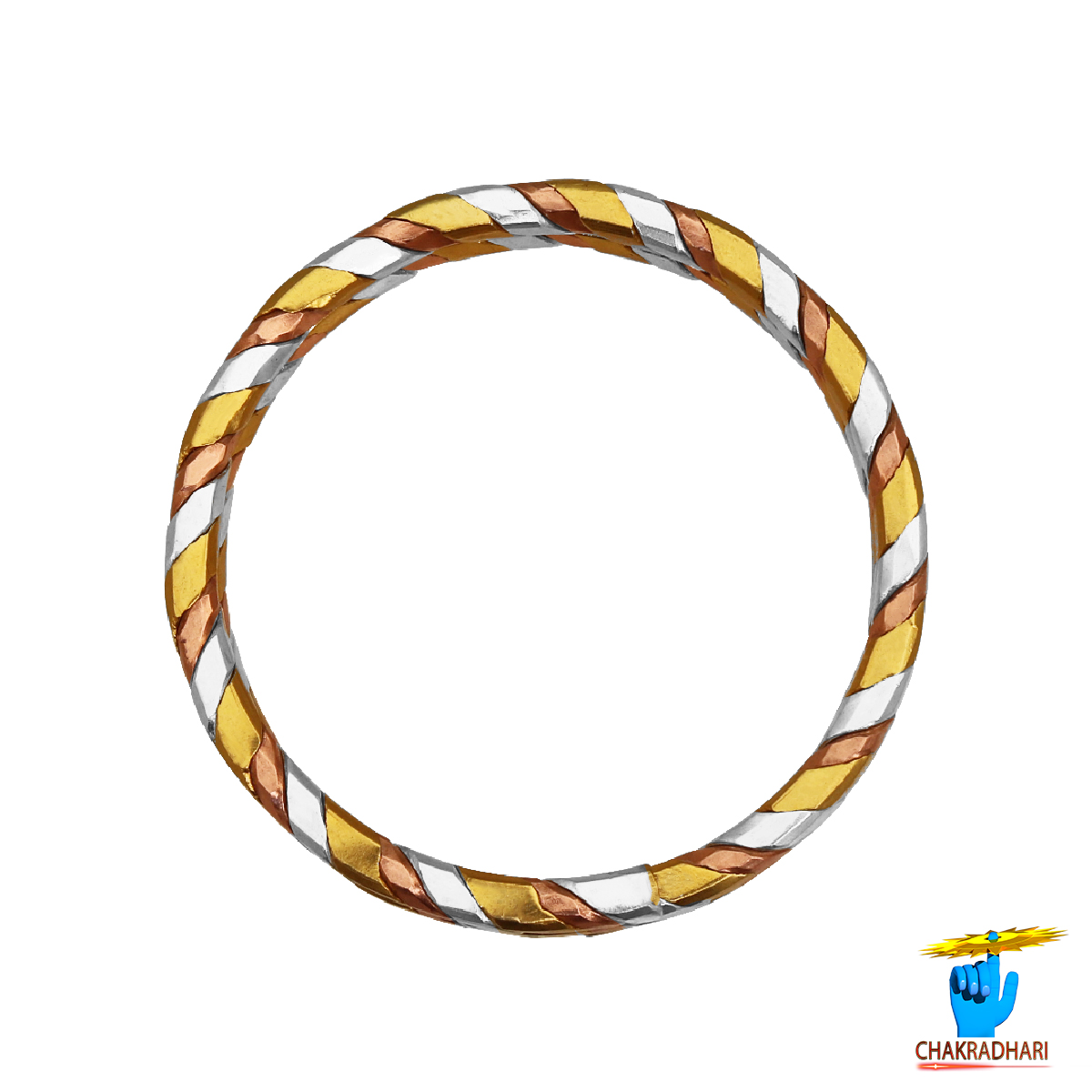 3 Metal Bangle With 999 Purity Gold-70gmSilver-41gmCopper-38gm