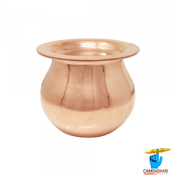 Image of 550ml 99.9% Nepaliya Copper Seb Lota (500gm) - नेपालिया तांबा सेब लोटा