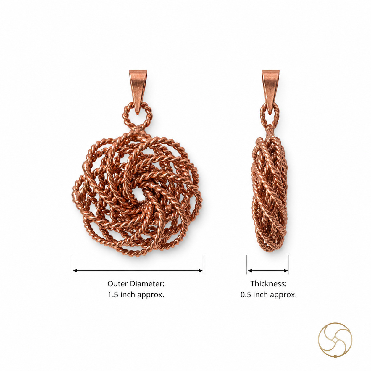 999 Pure Copper Rodin Coil Tensor Torus Pendant