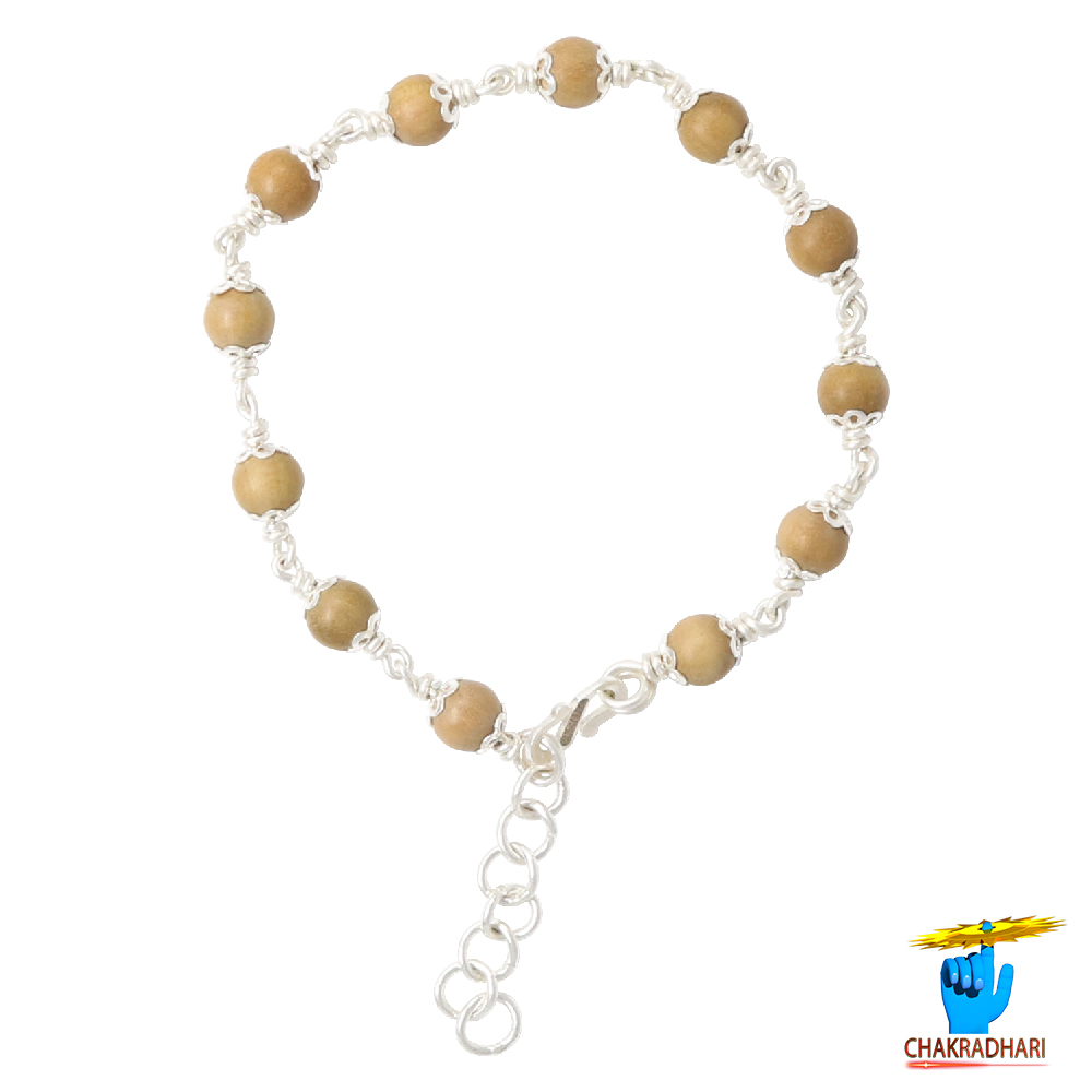 999 Silver Sandalwood Bracelet For Male And Female -