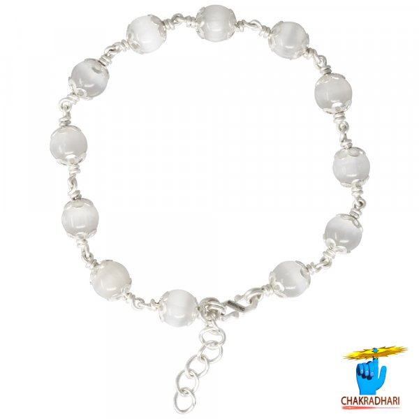 Image of 99.9% Silver Selenite Bracelet For Male And Female - चाँदी रजत प्रभा वलय