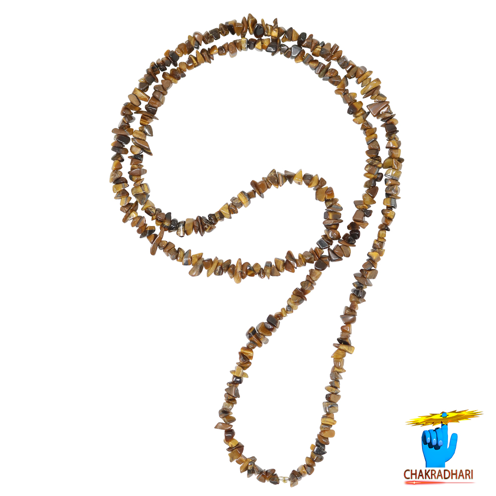 Tiger Eye Chips Wearing Mala -