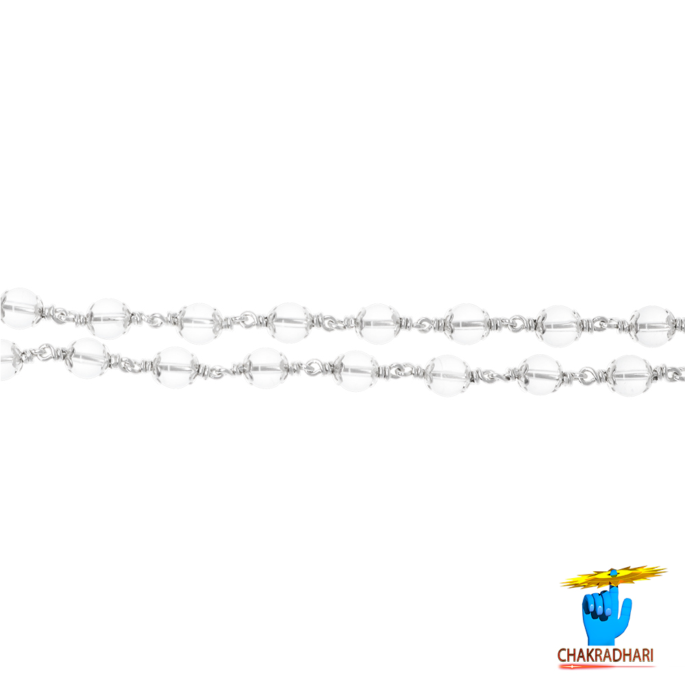 999 Pure Silver Sphatik Mala In Silver 6mm 54 Plus 1 Beads 999 6mm