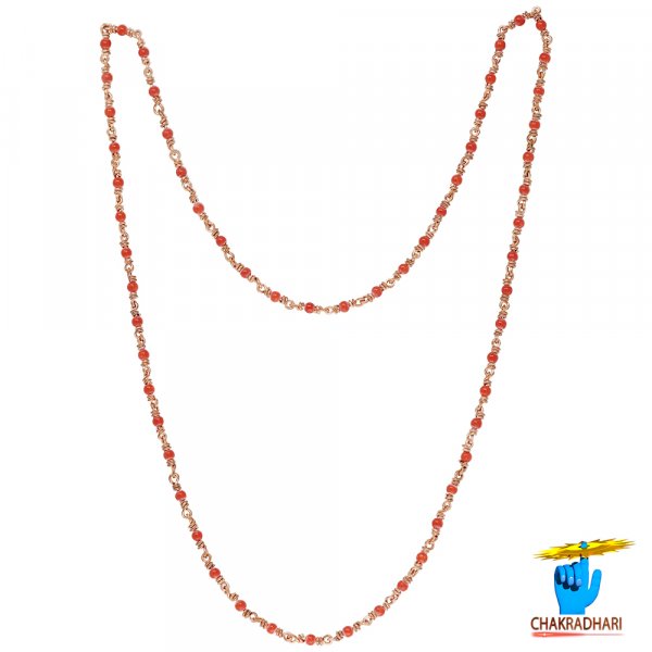Image of 99.9% Pure Copper Coral Wearing Mala (4mm) - 99.9% शुद्ध ताँबा मूंगा माला धारण हेतु (4mm)