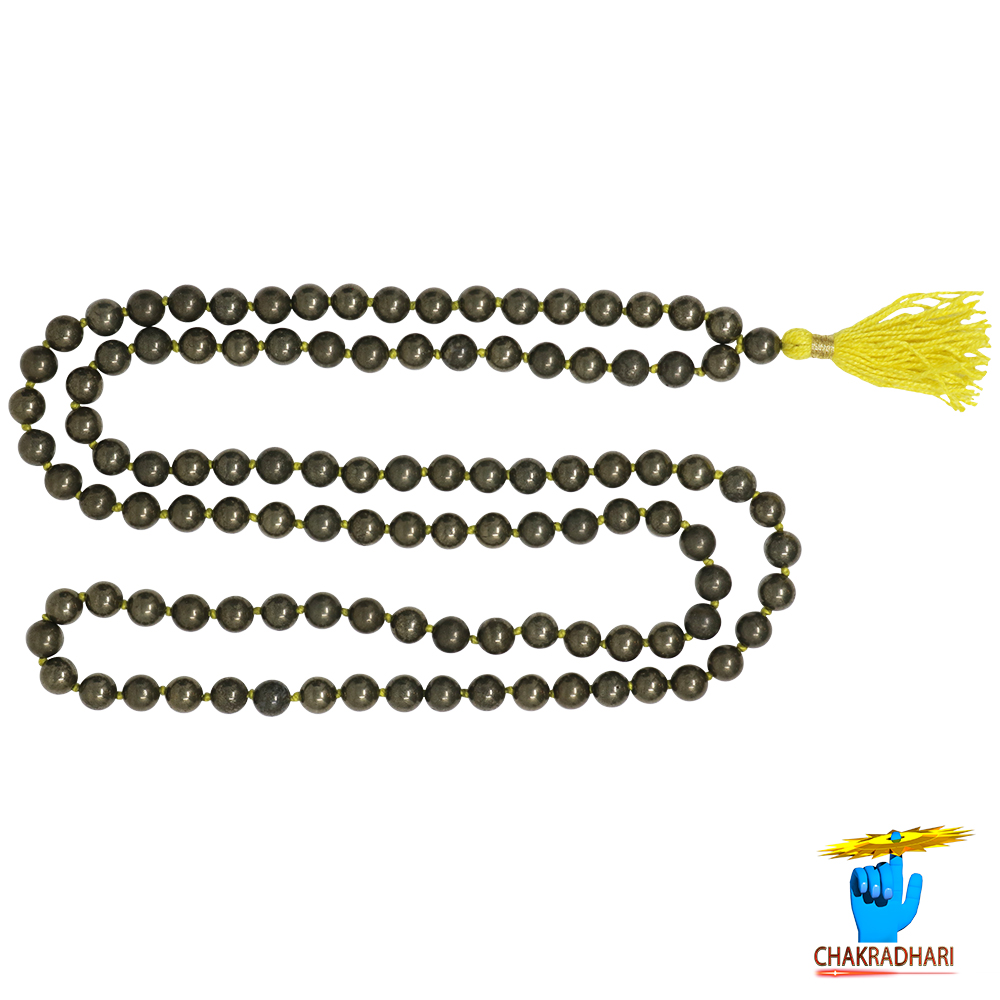 Golden Pyrite Mala 108 Plus 1 Beads - for Jaap or Wearing 8mm or 6mm