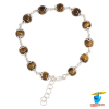 99.9%  Silver Tiger Eye Stone Bracelet For Male And Female -  चाँदी चीता सूत वलय स्त्री पुरुष हेतु